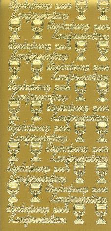 Konturensticker gold, Einladung zur Konfirmation
